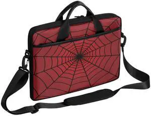 Red Spiders Web Laptop Case Bag,15.6 inch Water Resistant Notebook Computer Bag Briefcase Sleeve Carrying Cover Messenger Shoulder Bags for Work