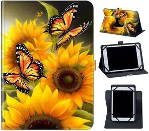 for Walmart Onn 10.1 Tab Case 2020 (Model: 100011886),Mxfdegf 360 Degree Rotating Stand and Magnetic Closure Case for Onn 10.1 inch Tablet 2020 Generation 2,Butterfly Sunflowers