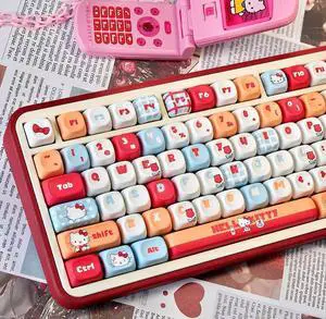 ILYCHEEGAMI PBT MOA Good Luck Cat Keycap Personality Dye Sublimation Cute Office Mechanical Keyboard Keycap (Good Luck Meow Meow)