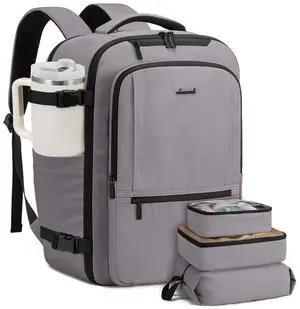 LOVEVOOK Travel Backpack for Women & Men, 50L Large Carry On Backpack Airline Approved, TSA Personal Item Weekender Bag, Water Resistant Laptop Backpacks with 3 Packing Cubes for Travel Essentials