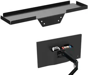 STANDOPIA 16 inch VESA Shelf - Behind VESA Storage Shelf Mount 15.75" Wx4.33 D, Holds WiFi Router, Power Strip, Game Machine, HDD, SSD and More, Fits VESA 75&100mm, Black
