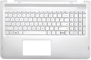 Wzqrps New Replacement for HP Envy X360 M6-AQ 15T-AQ 15-AQ M6-AQ005DX 15 AQ Laptop Upper Case Palmrest Backlit Keyboard Assembly Part 857283-001 Silver