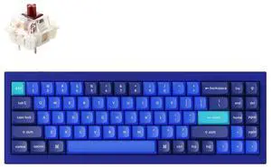 Keychron Q7 Wired Custom Mechanical Keyboard, 70% Layout QMK/VIA Programmable Macro with Hot-swappable Gateron G Pro Brown Switch Double Gasket Compatible with Mac Windows Linux (Blue - New)