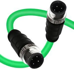 GEOAOBLE 6.6Ft M12 4 Pin D Code Male to 4 Pin D Code Male Industrial Ethernet Cable High Flexible Shielded Ethernet CAT5e Cable for Industrial Camera Sensor Automation 2M