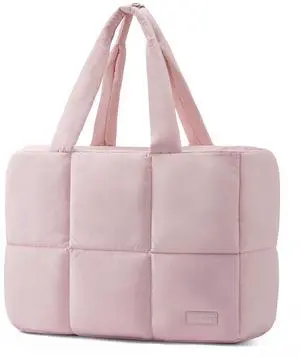 LOVEVOOK 15.6 Inch Laptop Bag for Women, Puffer Tote Lightweight Quilted Briefcase Computer Bag for Office Daily