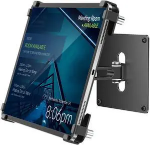 AboveTEK Universal Tablet Wall Mount, Anti-Theft iPad Mount with Locking Enclosure for 9.7"-13" Screen, Heavy-Duty Aluminum Kiosk for Business POS Display, Adjustable 360° Swivel & Tilt VESA Mount
