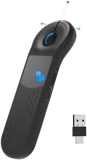 ZOZVO Rechargeable Air Mouse for PC/iOS/Android with Touchpad Wireless PPT Presenter with Bluetooth 2.4G, Works with PowerPoint/Keynote/TikTok/Camera/Kindle App (Black)