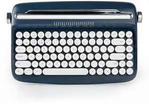 YUNZII ACTTO B303 Wireless Typewriter Keyboard, Bluetooth Connection, Cute Retro Aesthetic Design with Integrated Stand for Tablet, Phone, PC and Win/Mac/Android (B303, Midnight)