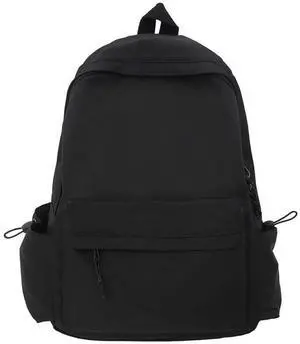 NIORYUZ Cute Backpack Basic Office Laptop Travel Outdoor Lightweight School Children Preppy (Black)
