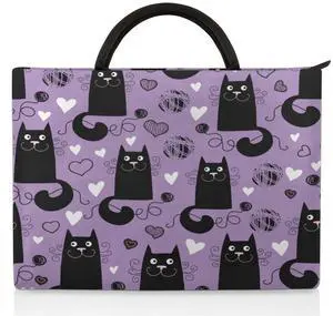 Lively Cat Paint Laptop Sleeve Case 13 13.3 14 Inch Laptop Bag with Handle & Pockets Durable Notebook Computer Carrying Case for Men Women Multi-Color & Size Choices