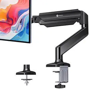 AILUNER Single Monitor Mount for 13-32 Inch Screens, Gas Spring Monitor Arm with Height Adjustable VESA Bracket, Stand Holds 4.4-19.8lbs, Clamp/Grommet Installation