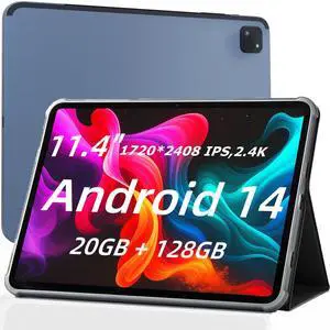 11 inch Tablet, Android 14 Tablet, Android Tablets with Case, Octa-core MTK8781, 20GB (8+12)+128GB, 2.4K HD Touchscreen, 8000mAh Large tableta with Wi-Fi 6, BT 5.2, GPS, Google Tablets for Adults