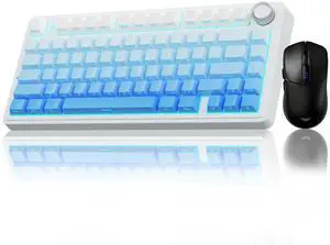 AULA Wireless Keyboard and Mouse Combo, F75 Pro Mechanical Keyboards,75% Gasket Hot Swappable Custom Keyboard+SC580 Wireless Gaming Mouse Black