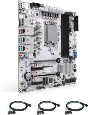HKUXZR W680 12-Bay NAS Server M-ATX Motherboard(LGA1700, 12th/13th/14th Gen. Desktop Processor), 4* U-DIMM DDR5 MAX 4 * 32GB, 3* M.2 NVMe, 12* SATA 3.0, 10G RJ45, PCI-E x16, Type-C 10Gbps, 8K Display