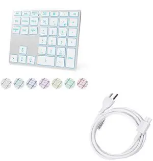 LINKEET Tri-Mode Aluminum Numpad & Replacement 143W Power Cord for iMac