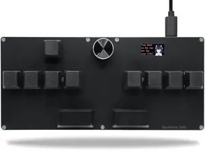 BTXETUEL SayoDevice CM51 Rapid Trigger Keyboard for OSU!djmax... Rhythm Game with OUTEMU Hall Magnetic Linear Switches with Knob Custom Programmable Keypad (Black-OUTEMU Pink Switches, CM51)