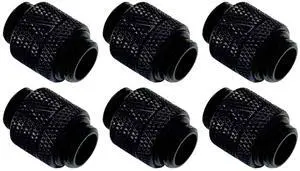 dracaena.io 6 Pack G1/4" Rotary Male to Male Extender Fittings, Nickel Plated Brass Compression Connectors with O Rings for PC Water Cooling Loop, Liquid Cooling Tube Fittings, Black