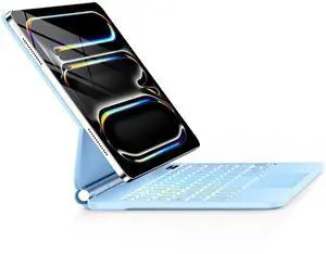 GGQFGTOJ for iPad Pro 13 Inch Case with Keyboard (M4, 2024)Magic-Style Magnetic  7 Colors Backlight -Floating Cantilever Stand - Multi-Touch Trackpad Keyboard Case for iPad Pro 13. (Blue)