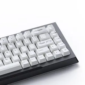 Pwnage Ceramic Keycaps - 65 Percent, Full Set Elegant Key caps, Custom 70 Keys Cherry Profile for 65% Keys Cherry Gateron MX Hall Effect HE Mechanical Keyboards, White