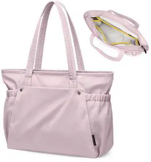 GOLF QUALITY Tote Bag for Women, Work Bags with Zipper Computer Laptop Handbag with Compartments for Travel, Daily,Fit 14Inch,Pink