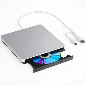 Dainty External Compatible with Bluray Drive Compatible with Reading DVD CD BD Drive, Suitable for USB3.0 and Type-C Port, Windows XP/7/8/10/11MacOS PC, Silent and high Speed
