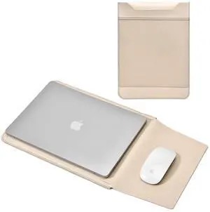 Slim PU Leather Laptop Sleeve 14 Inch Protective Case with Mouse Pad for MacBook Pro 14 A2992/A2918/A3401/A3112/A3185 HP Lenovo Dell Acer Briefcase Carrying Computer Bag (Apricot, 14 inch) Slim PU Leather Laptop Sleeve 14 Inch Protective Case with Mouse Pad for MacBook Pro 14 A2992/A2918/A3401/A3112/A3185 HP Lenovo Dell Acer Briefcase Carrying Computer Bag (Apricot, 14 inch)
