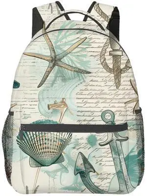 VANZEV Nautical Sea Life Backpack Travel Backpacks Laptop Rucksack,School Bookbag for Women Kids Boys Girls,Ocean Theme Back Pack Accessories Bags,Ideal Gifts for Work, Outdoor Adventures