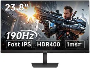 KTC 24 inch 190Hz/180Hz Gaming Monitor,HDR 400 Fast IPS Screen,FHD 1080P Monitor, 133% sRGB,AdaptiveSync,1ms Response Time,HDMI *2&DP*1,Tilt Adjustable, Eye Care
