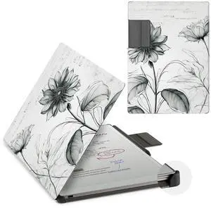 CoBak Premium Magnetic Case for Remarkable Paper Pro 2024 Released 11.8 inch, PU Leather Smart Auto Sleep/Wake Book Folio Cover with Corner Protection and Pen Holder Strap, Sketch Sunflower