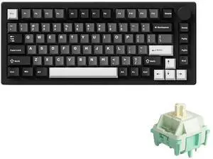 MONSGEEK M1 V5 Aluminum Mechanical Keyboard 75% Quick Release Gaming Keyboard Black & Silver with Knob 8000 mAh RGB Hot-swappable Pre-lubed Cilantro Switch