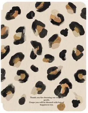 GANGANPRO Tablet Case for iPad Pro 13 Inch M4 2024 13 inch Lightweight Protective PU Tri-fold Stand Cover, Leopard Print Shockproof Slim Back Tablet Cover