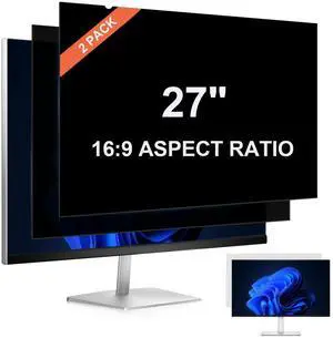 [2 Pack] 27 Inch Computer Screen for 16:9 Aspect Ratio Monitor, Computer Monitor Privacy Filter, Privacy Shield and Anti-Glare Protector