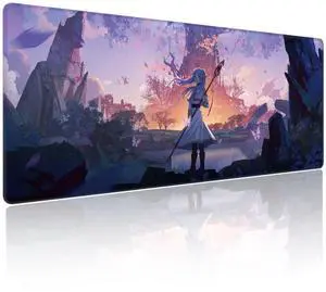 Anime Mouse Pad, Water Resist Keyboard Pad,Mouse Pads with Non-Slip Rubber Base,Office Computer Key Board Mousepad Computer Keyboard Mousepads Mat 800 x 300mm / 31.5×11.8 inches (Frieren B)