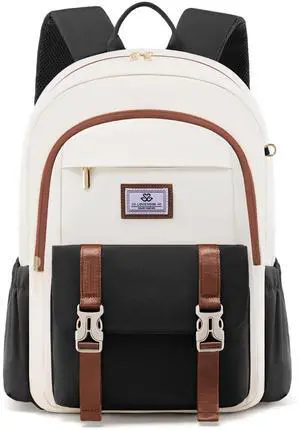 LOVEVOOK School Backpack for Girls Boys,Bookbag for Teen with Pouch Pocket for Large Capacity Cup, Waterproof School Bookbag, Preppy Backpack Travel Daypack with 15.6 inch Laptop Compartment