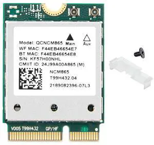 WiFi 7 Card QCNCM865-5800Mbps M.2 Key E Tri-Band (2.4/5/6GHz) with 4K-QAM & BT 5.3, for AMD Motherboards, Optimized for Windows 11 - Ultra Low Latency Network Adapter