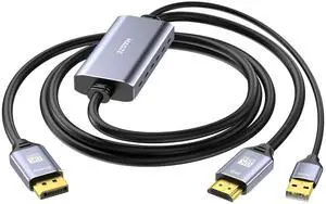 Maqze 8K HDMI to Displayport Cable, 4K@120Hz HDMI 2.1 to Displayport 1.4 Adapter, USB Power, for Laptops, Discrete GPUs, PS5, and Xbox Series X, and Gaming Monitors Maqze 8K HDMI to Displayport Cable, 4K@120Hz HDMI 2.1 to Displayport 1.4 Adapter, USB Power, for Laptops, Discrete GPUs, PS5, and Xbox Series X, and Gaming Monitors