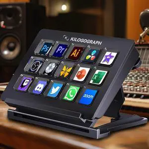 KILOGOGRAPH Stream Dock - Steamdeck for PC, Mirabox Streaming Controller for Content Creators Gamers, Programmable Macro Gaming Keyboard, Live Streaming Gaming Setup, OBS YouTube Photoshop Twitch