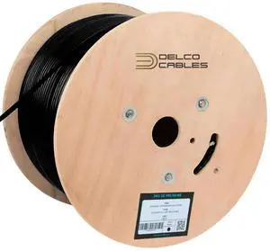 Cat6A Plenum Cable 1000ft | ETL Listed | Twisted Pairs | 23AWG Solid Bare Copper | 750MHz High-Speed Ethernet | Wooden Reel | Fire Retardant CMP (Cat6A Plenum Unshielded, Black, 1000ft)