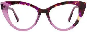 VOOGLAM Cat Eye Style Oversized Glasses Frames for Women, Patchwork Anti-eyestrain Anti Glare Frames Purple-7703