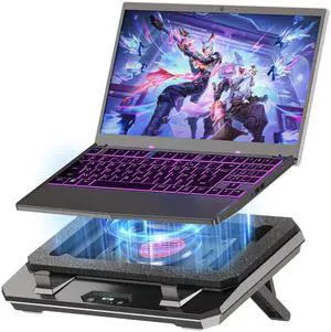 IETS GT300 Upgraded Laptop Cooling Pad with Adjustable Stand, Turbo Boosted Cooler for Rapid Cooling 10-17inch Gaming Laptop, Flexible Sealing RingFeaturing Air Filtration and USB Hub