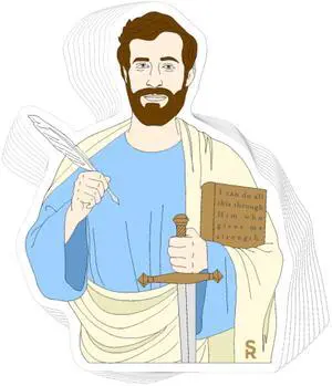 Catholic Concepts | St. Paul 4 x 2.25 Vinyl Sticker Label Decal Waterproof Cool Accessory for Laptop, Hard Hats, Water Bottles, Scrapbooks, Folders, Cell Phone | 10-Pack