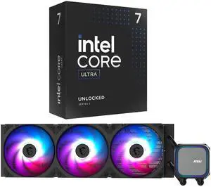 MICRO CENTER CPU AIO Combo - Ultra 7 265K Desktop Processor 20 cores up to 5.5 GHz with MAG CORELIQUID A13 360 CPU Liquid Cooler, Black