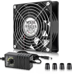 WDERAIR 120mm x 38mm Small Powerful Computer AC 110V 120V 220V 240V Variable Speed Fan for Server Rack Cabinet Cooling Ventilation Exhaust Projects