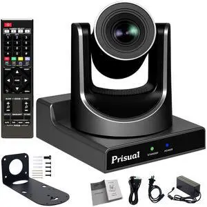 Prisual PTZ Camera Gen 5, 30X Optical Zoom Auto AI Tracking, HDMI 3G-SDI USB IP Streaming, 0.5 Lux for Church Live Streaming, YouTube Facebook, Events (30-Min Free Test Official NDI) TEM-30S PRO