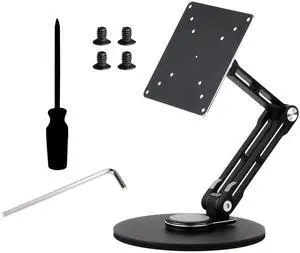 VESA Portable Monitor Stand, Compatible with Monitors Up to 19inch, Supports 50 x 50/75 x 75/100 x 100 (mm) VESA Mounting Holes, Supports Multi-Axis Rotation, Adjustable & Foldable