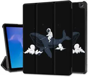 Yebiseven Case for Amazon Fire Max 11 Case 2023 Released 13th Generation Tablet, PU Leather Shockproof Trifold Stand Tablet Case with Auto Wake/Sleep, Astronaut & Whale