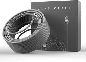 Zinweyton Starlink Cable Gen3 200FT/60M for Starlink Gen 3 Standard Kit, Replacement Extension Star Link V3 Cable Waterproof Grey