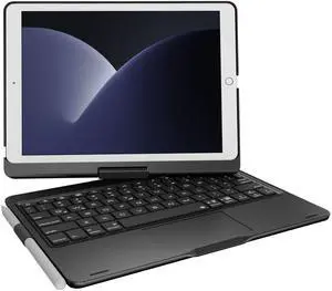 pekarejue Wireless Keyboard Case for 2021 Apple iPad 10.2 inch 9th 8th 7th, iPad Air 3rd and iPad Pro 10.5 2nd Generation: Rotatable Pencil Holder Trackpad RGB Backlit Black