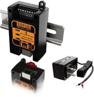 RS232 RS485 to Ethernet Converter | Dual Serial Device Server with Modbus TCP RTU Support | Simultaneous RS-232 & RS-485 | Industrial DIN Rail | DC 670V | DHCP & Static IP | Web UI Config