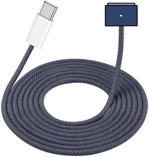 Upgraded USB-C to Magnetic 3 Cable Compatible with MacBook Air/Pro (2021-2025), 140W Fast Charging, 6.6ft Braided Replacement Power Cord for Apple MacBook Charger, Midnight